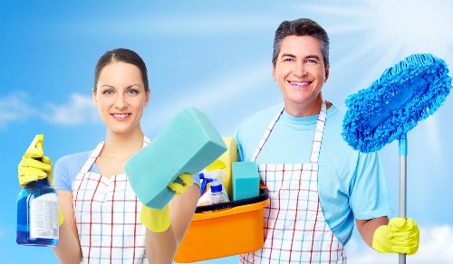 Steam carpet cleaning service for a high-traffic room